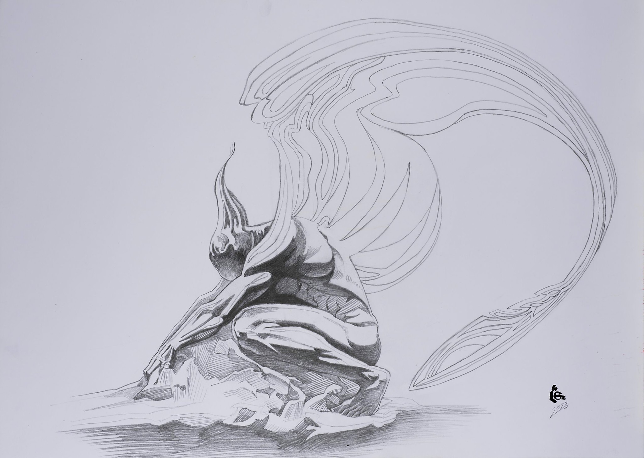 Szymon Ćwikliński Upadły 30 x 40 cm, 2023 Szymon Ćwikliński Upadły 30 x 40 cm, 2023